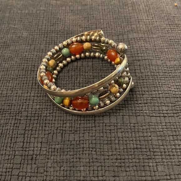 Carolyn Pollack Sterling Silver bracelet, Turquoise, Tigers eye & Natural Stones - Picture 6 of 6